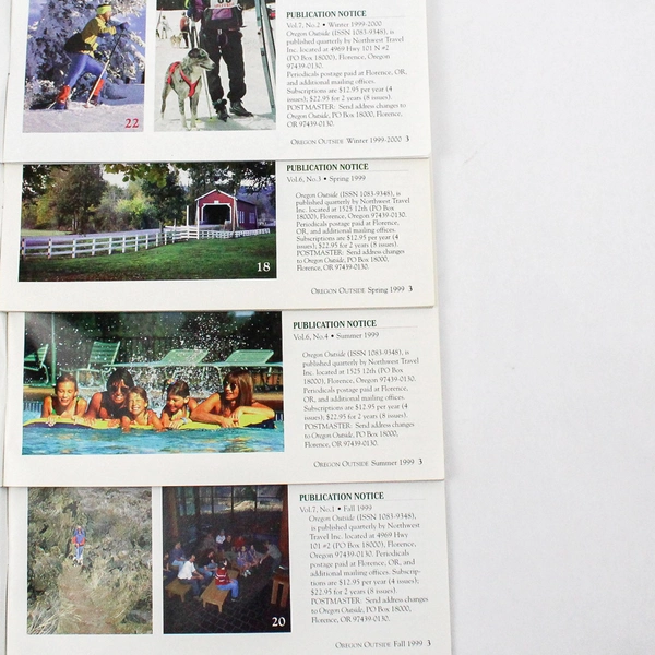 Lot of 4 Vintage Oregon Outside Magazines Spring Summer Fall Winter 1999