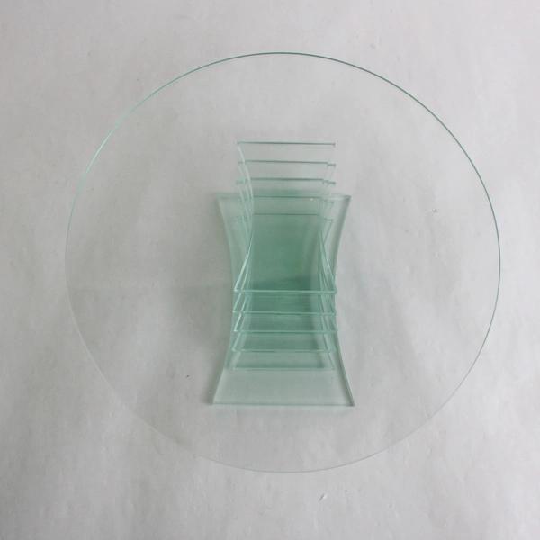 Partylite Stratus 3 Wick Blue Tinted Glass Candle Holder Art Deco Large P7725