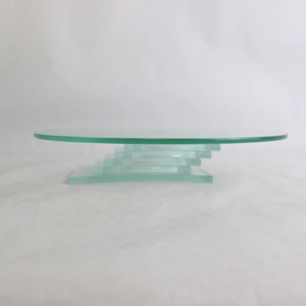 Partylite Stratus 3 Wick Blue Tinted Glass Candle Holder Art Deco Large P7725