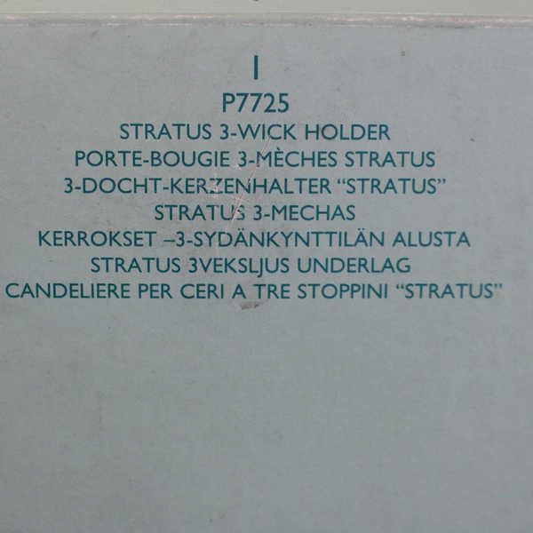 Partylite Stratus 3 Wick Blue Tinted Glass Candle Holder Art Deco Large P7725