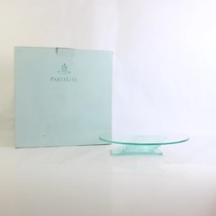 Partylite Stratus 3 Wick Blue Tinted Glass Candle Holder Large P7725 Flawed
