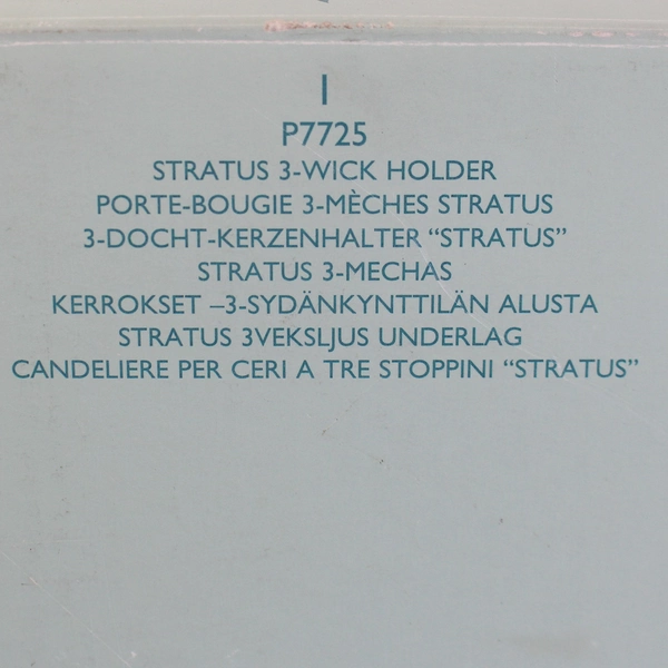 Partylite Stratus 3 Wick Blue Tinted Glass Candle Holder Large P7725 Flawed