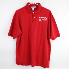 Jerzees Men's Red Short Sleeve Polo for WSU Library Employees Size Large