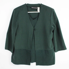 Vintage Sag Harbor Dress Women's Green Suit Blazer w/ Attached Undershirt Size 8