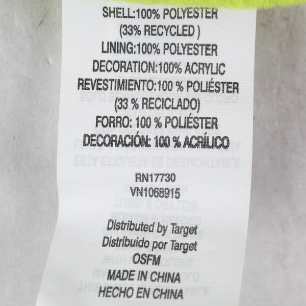 Cat & Jack Kids Gray Neon Green Hat with Ear Flaps & Puffball NWT OSFM