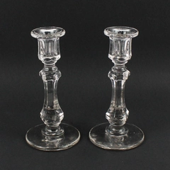 Vintage Pressed Glass Taper Candle Holders A Pair