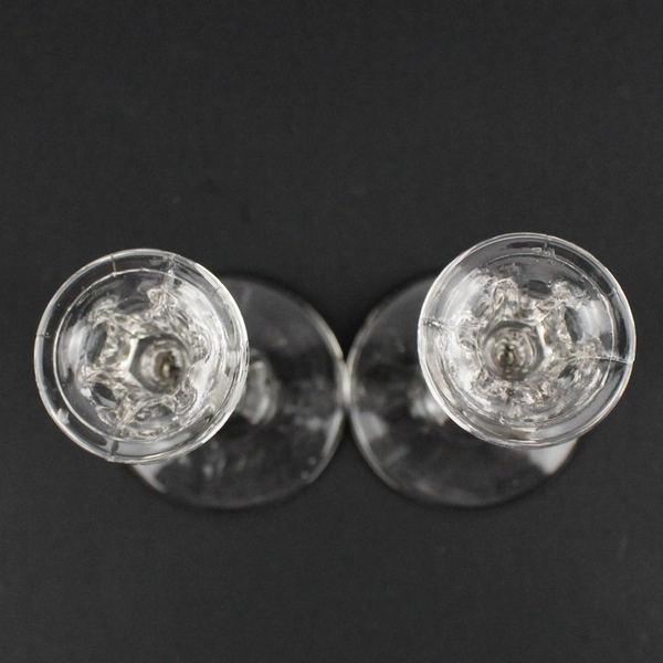 Vintage Pressed Glass Taper Candle Holders A Pair