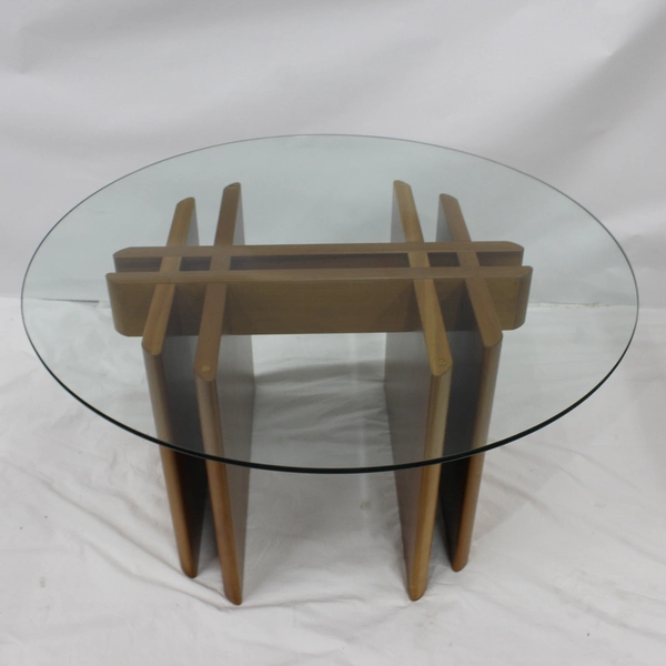 Danish Mid Century Modern Glass Top Coffee Table 