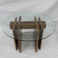 Danish Mid Century Modern Glass Top Coffee Table 