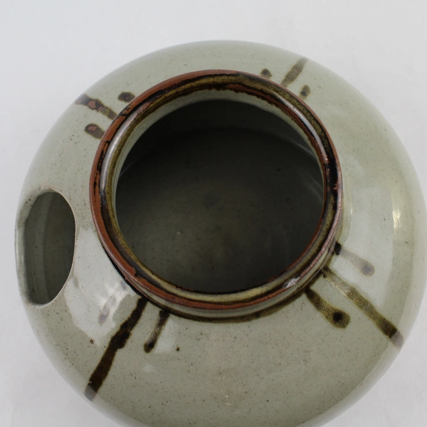 Signed Painted Ceramic Decorative Pottery Vase 6" Tall 7" Wide