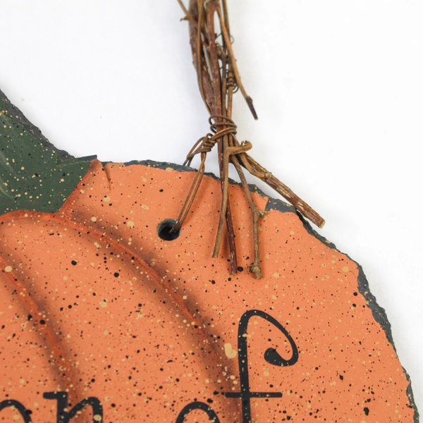 Thanksgiving Stone Pumpkin Hanging Sign - Season of Thanks Decor