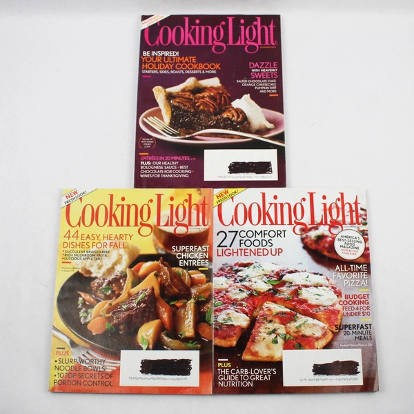 Lot of 3 Cooking Light Magazines 2009 September October November