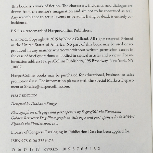 Stepdog by Nicole Galland Paperback Novel 2015 Good Condition