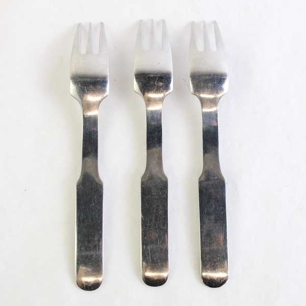 Set of 3 Dansk Nova Glossy Stainless Steel Salad Forks