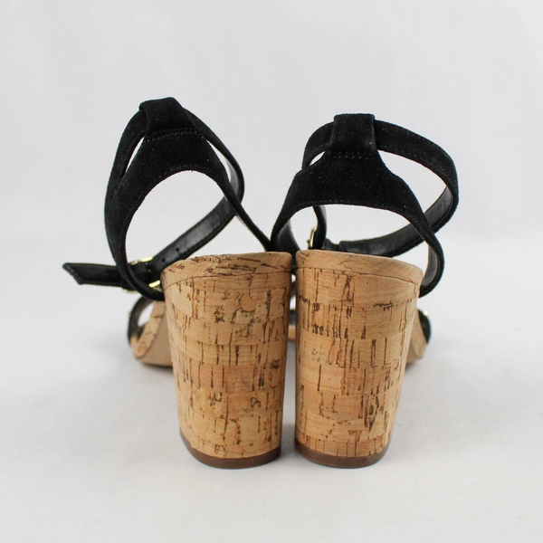 White House Black Market Size 8M "Rexx" Studded Ankle Strap Black Heeled Sandals