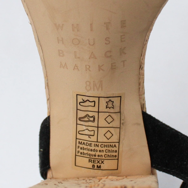 White House Black Market Size 8M "Rexx" Studded Ankle Strap Black Heeled Sandals