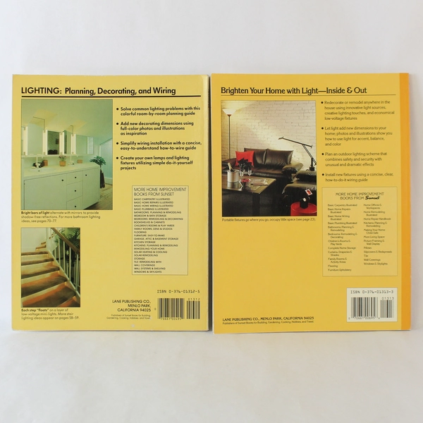 Lot of 2 Vintage Sunset Home Lighting Design Paperbacks - Pre-owned