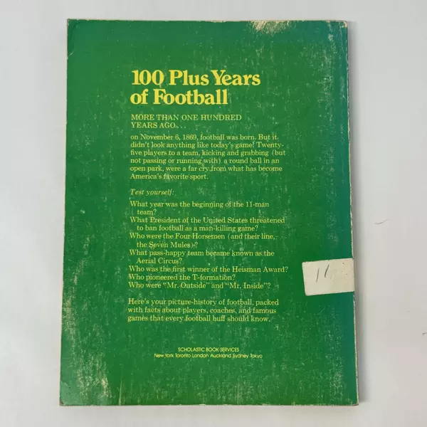 100 Plus Years Of Football Paperback Jerry Brondfield 1975 Revised Edition