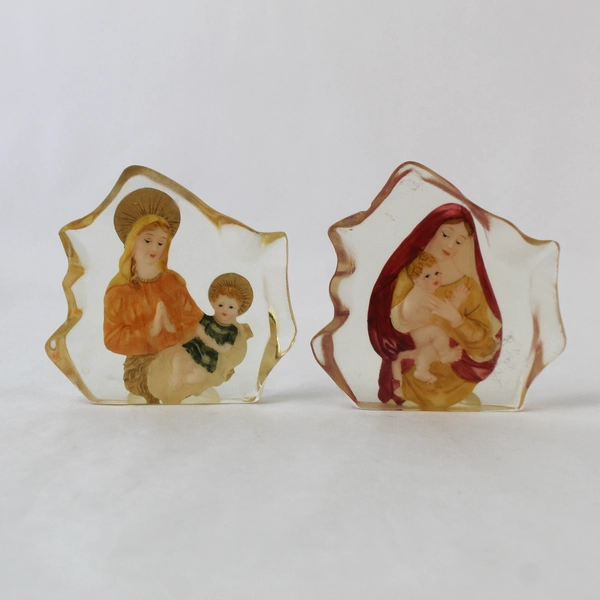 Lot of 2 K's Collection Virgin Mary & Baby Jesus Resin Figures Christmas Decor