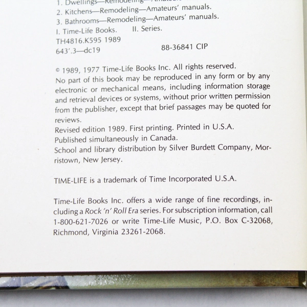 Time-Life Books Kitchens and Bathrooms 1989 Hardcover - Very Good Condition