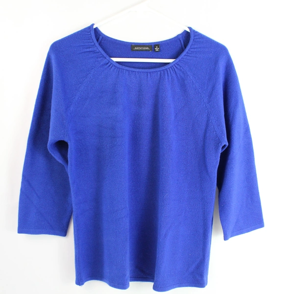 Notations Women's Dark Blue 3/4 Sleeve Soft Sweater Size M 100% Acrylic