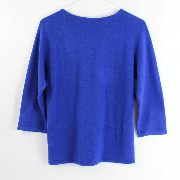 Notations Women's Dark Blue 3/4 Sleeve Soft Sweater Size M 100% Acrylic