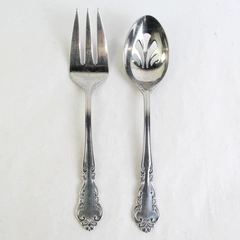 2 PC Set Reed & Barton Brunswick 18/10 Stainless Steel Serving Fork & Spoon