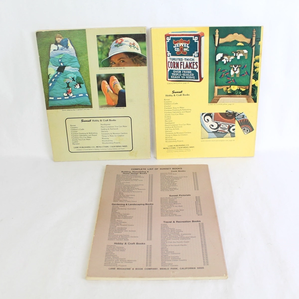 Lot of 3 Vintage Sunset Needlecraft Books 1972 to 1977 Paperback