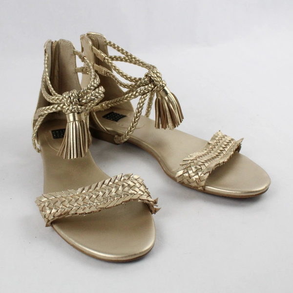 White House Black Market "Mercy" Size 8.5 Gold Gladiator Sandal