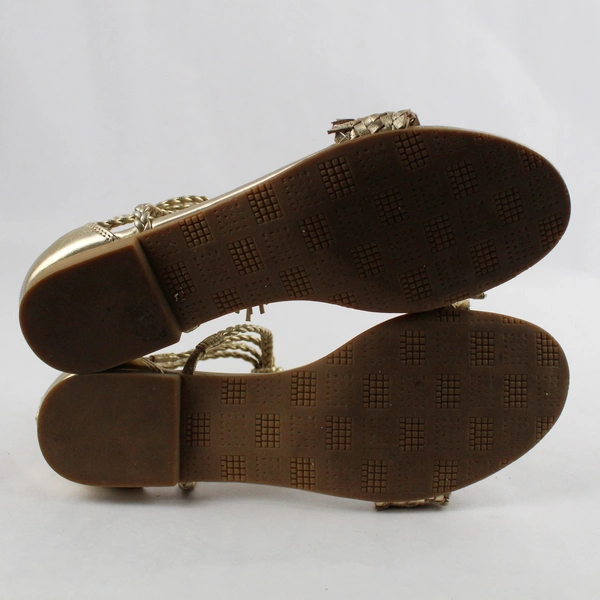 White House Black Market "Mercy" Size 8.5 Gold Gladiator Sandal