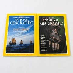 Lot of 2 Vintage 1992 National Geographic Magazines - Jan & Mar Issues