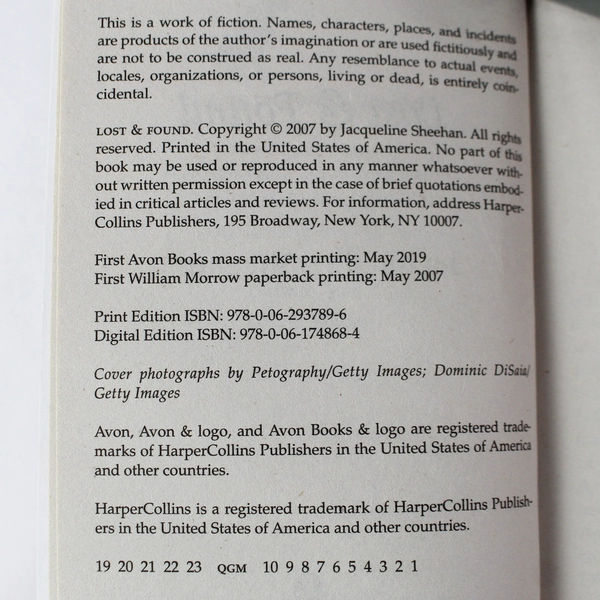 Lost & Found by Jacqueline Sheehan Paperback 2007, Very Good Condition