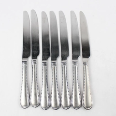 Set of 7 Reed & Barton Berkshire Matte Stainless Steel Dinner Knives