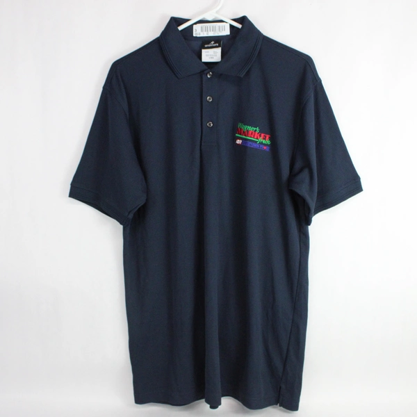 Aramak Men's Blue Polo for Wagner's Fresh Market Employee Uniform Size Large 