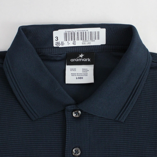 Aramak Men's Blue Polo for Wagner's Fresh Market Employee Uniform Size Large 