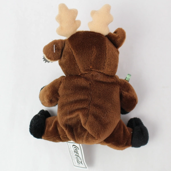 1997 Coca-Cola Reindeer Bean Bag Plush with Tag - Very Good Condition