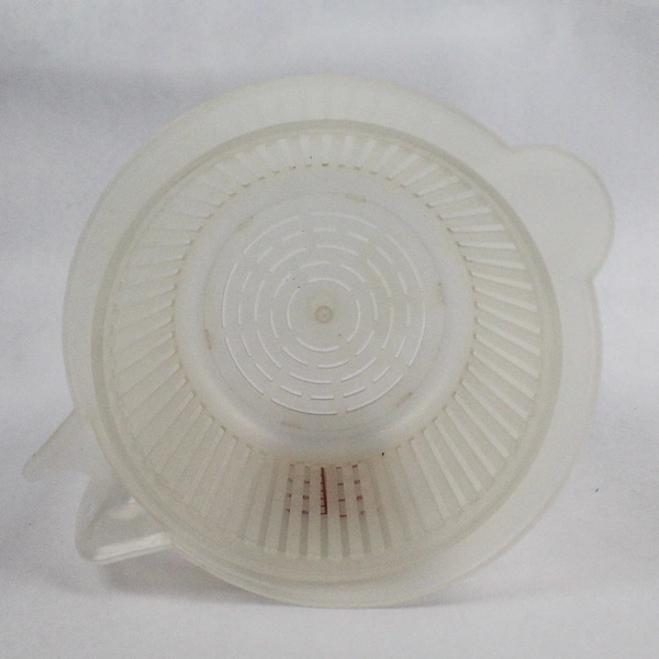 Vintage 3 Piece Blue Lid Large Salad Spinner Plastic White Wind Up Handle