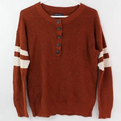 American Eagle Brown 1/4 Button Sweater Women's Size S Pre-Owned Faint Pilling