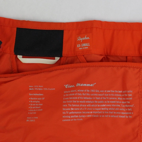 Rapha Women's XXS Cycling Gilet Vest Orange Nylon Biking