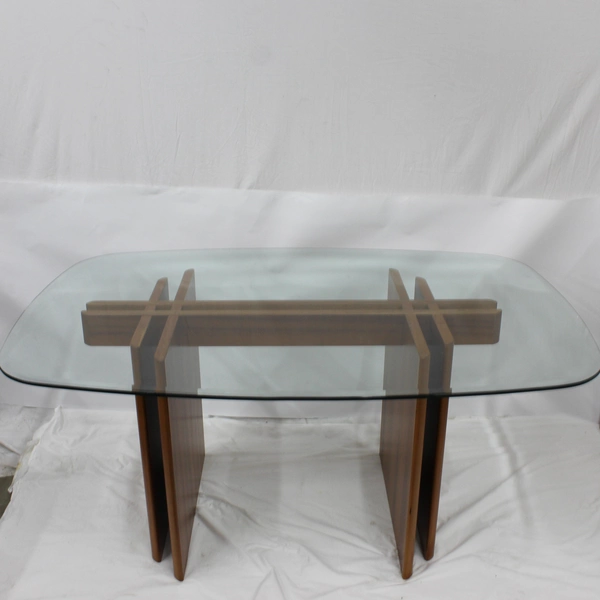 Danish Mid Century Modern Teak And Glass Top Dining Table Denmark