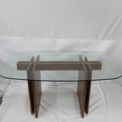 Danish Mid Century Modern Teak And Glass Top Dining Table Denmark