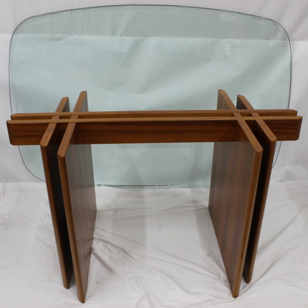 Danish Mid Century Modern Teak And Glass Top Dining Table Denmark