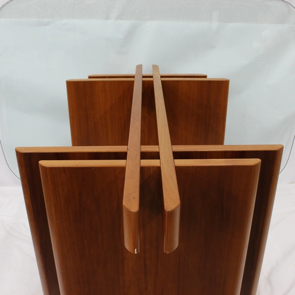 Danish Mid Century Modern Teak And Glass Top Dining Table Denmark