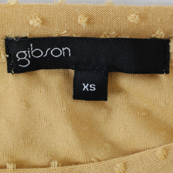 Gibson Women's Beige 3/4 Sleeve Cropped Blouse Top XS Good Pre-Owned Condition