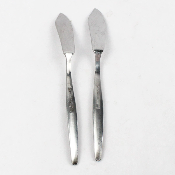 Set of 2 Interpur INR7 Stainless Steel Flat Handle Butter Knives