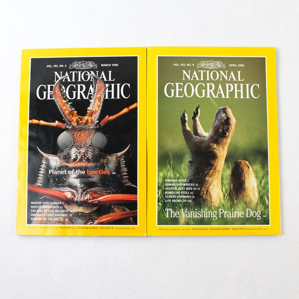 Lot of 2 Vintage National Geographic Magazines March & April 1998