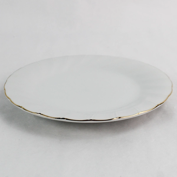 Gevalia Kaffe 7.5" White Ceramic Dish Gold Rim Elegant Serveware