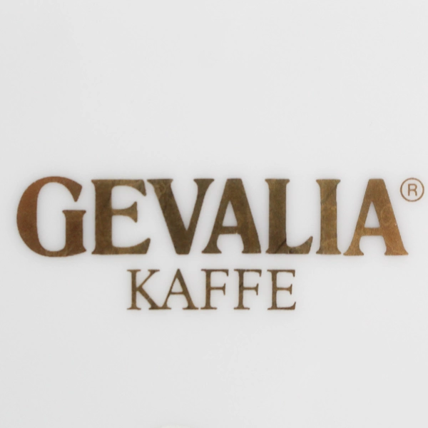 Gevalia Kaffe 7.5" White Ceramic Dish Gold Rim Elegant Serveware