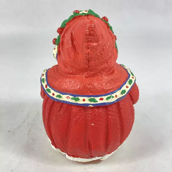 Russ Berrie Santa Roly Poly Figurine with Gingerbread Man - 4.5" Holiday Decor