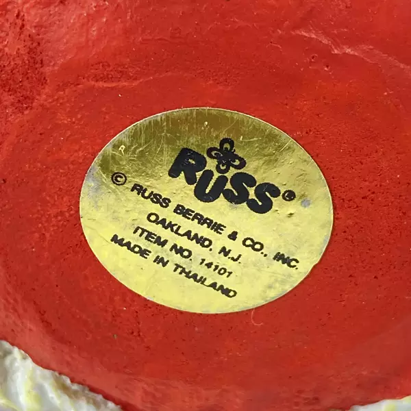 Russ Berrie Santa Roly Poly Figurine with Gingerbread Man - 4.5" Holiday Decor